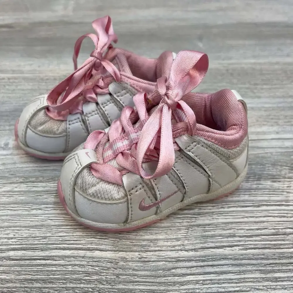 Y2K Vintage 2006 Nike Little Roosh Pink Sneakers Shoes 2 Infant 6-9m Swoosh